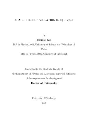 Search for CP violation in B0s to Jpsi Phi