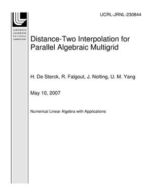 Distance-Two Interpolation for Parallel Algebraic Multigrid