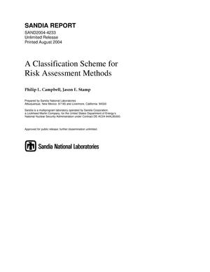 A classification scheme for risk assessment methods.