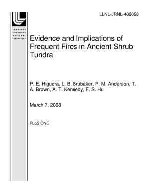 Primary view of object titled 'Evidence and Implications of Frequent Fires in Ancient Shrub Tundra'.