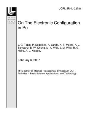 On The Electronic Configuration in Pu