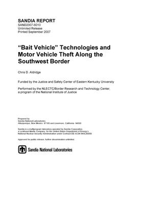 "Bait vehicle" technologies and motor vehicle theft along the southwest border.