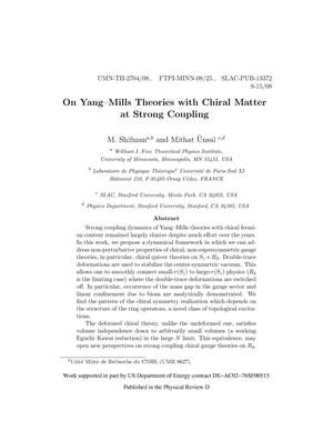 On Yang--Mills Theories with Chiral Matter at Strong Coupling