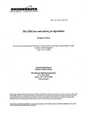 The SISCone and anti-k_t jet algorithms