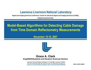 Model-Based Algorithms for Detecting Cable Damage from Time Domain Reflectometry Measurements