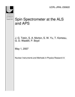 Spin Spectrometer at the ALS and APS