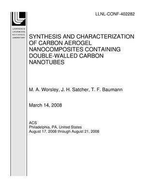 SYNTHESIS AND CHARACTERIZATION OF CARBON AEROGEL NANOCOMPOSITES CONTAINING DOUBLE-WALLED CARBON NANOTUBES