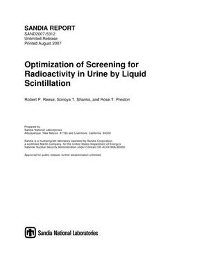 Optimization of screening for radioactivity in urine by liquid scintillation.