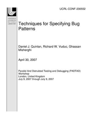 Techniques for Specifying Bug Patterns
