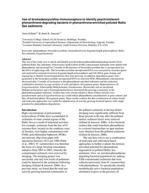 Use of bromodeoxyuridine immunocapture to identify psychrotolerant phenanthrene-degrading bacteria in phenanthrene-enriched polluted Baltic Sea sediments