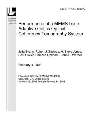 Performance of a MEMS-base Adaptive Optics Optical Coherency Tomography System