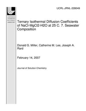 Ternary Isothermal Diffusion Coefficients of NaCl-MgCl2-H2O at 25 C. 7. Seawater Composition