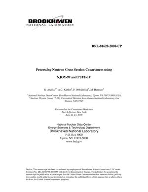 Processing Neutron Cross Section Covariances using NJOY-99 and PUFF-IV