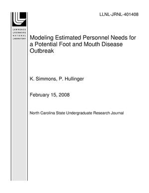 Modeling Estimated Personnel Needs for a Potential Foot and Mouth Disease Outbreak