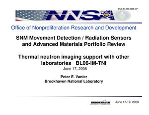 Thermal neutron imaging support with other laboratories BL06-IM-TNI