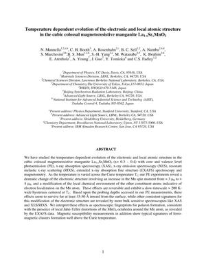 Temperature dependent evolution of the electronic and local atomic structure in the cubic colossal magnetoresistive manganite La1-xSrxMnO3