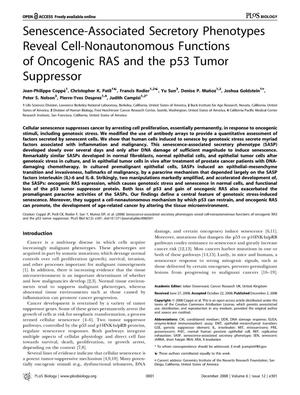 Senescence-Associated Secretory Phenotypes Reveal Cell-Nonautonomous Functions of Oncogenic RAS and the p53 Tumor Suppressor