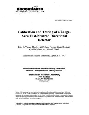 Calibration and Testing of a Large-Area Fast-Neutron Directional Detector
