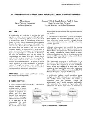 An interaction-based access control model (IBAC) for collaborative services