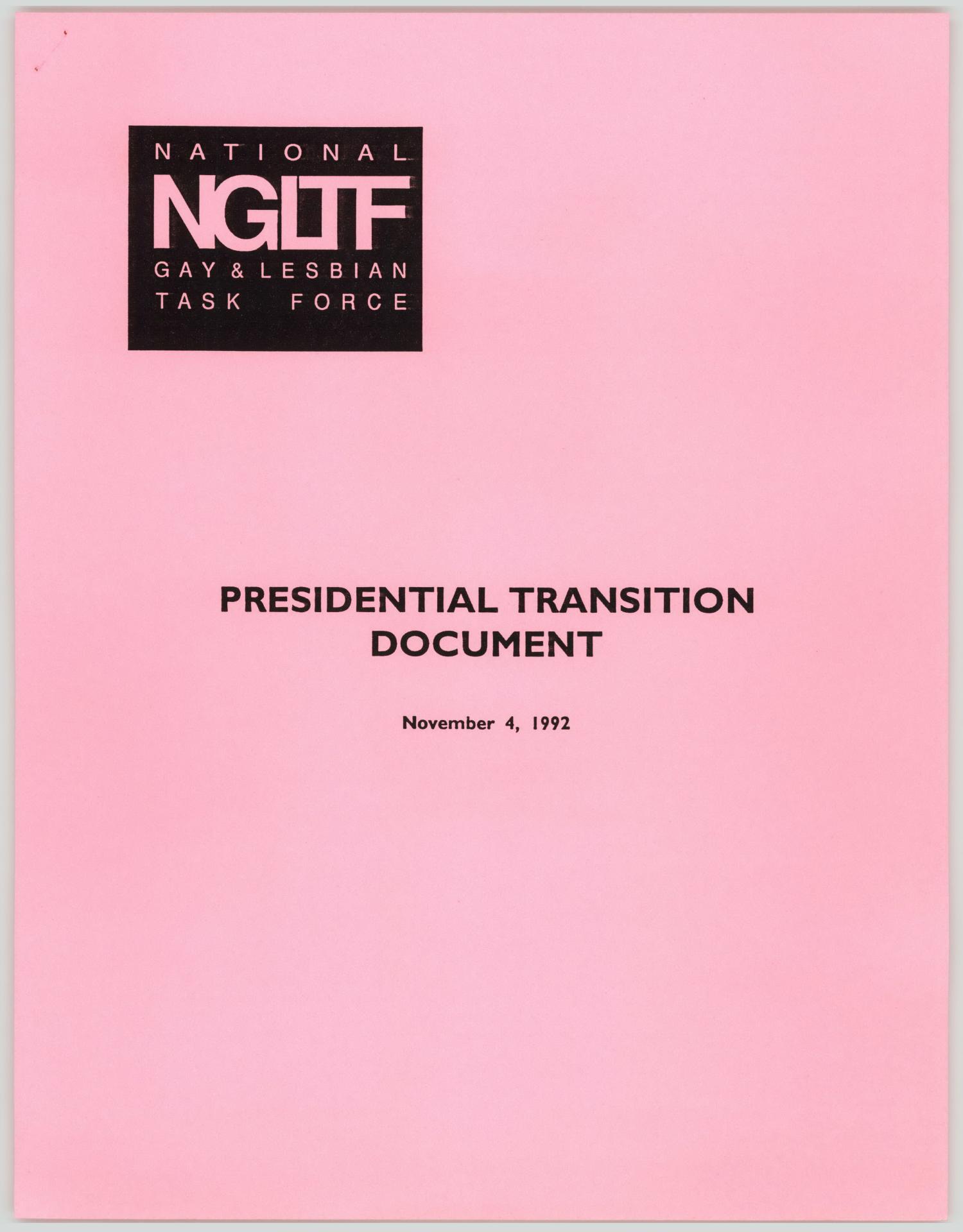 [Presidential Transition Document]
                                                
                                                    [Sequence #]: 1 of 14
                                                