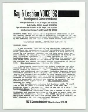 [Press release: Gay/lesbian issues, Republican campaign '92]