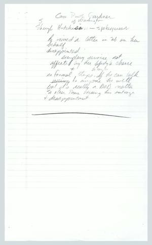 [Copy of handwritten note: Gov Booth Gardner]