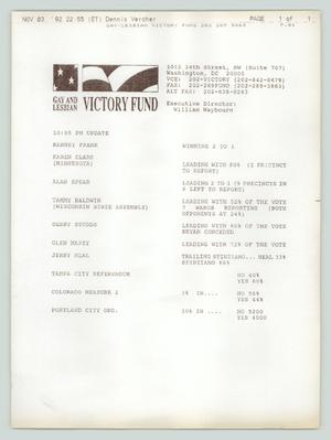Primary view of object titled '[Fax: Election update]'.