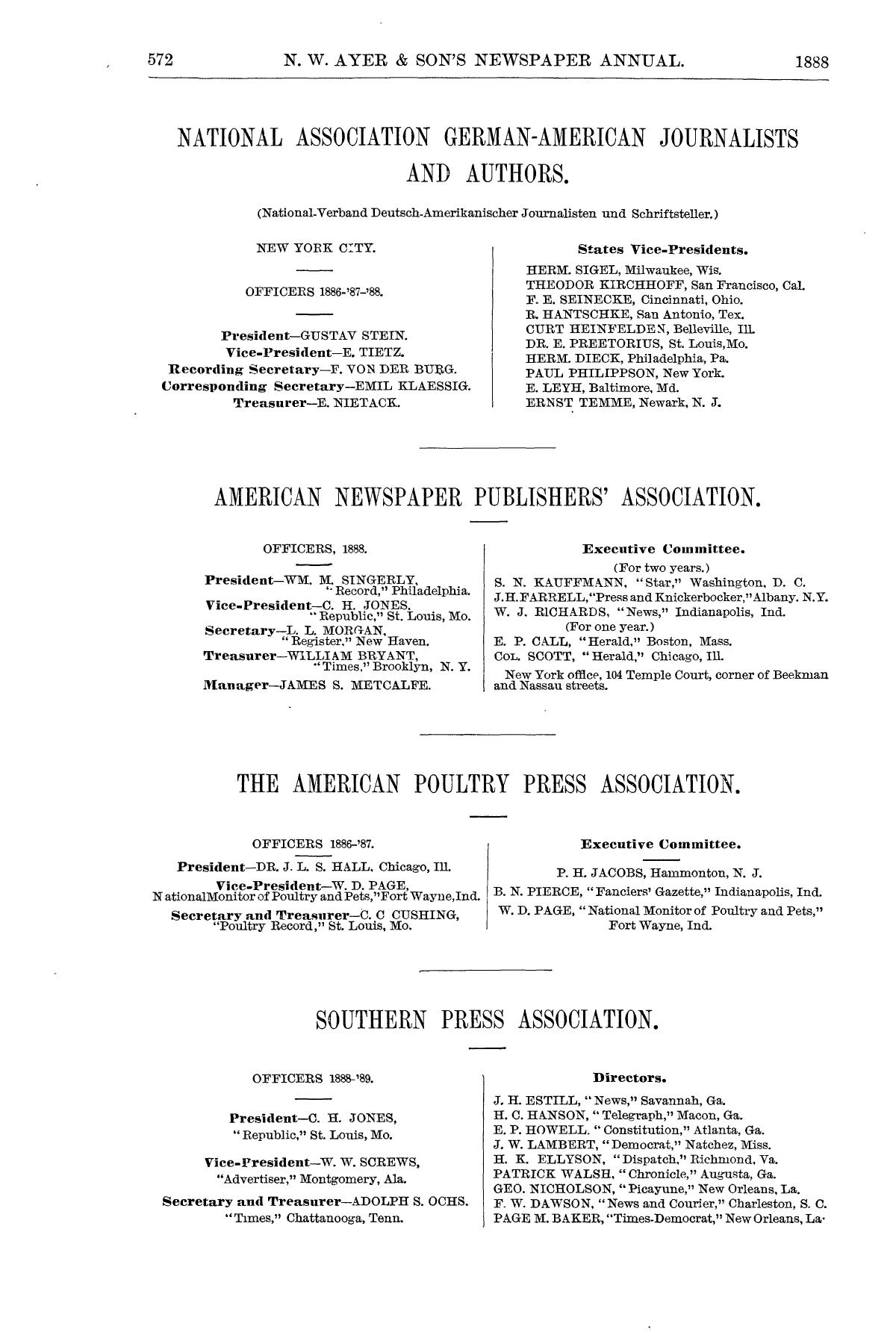 N W Ayer Son S American Newspaper Annual Containing A Catalogue Of American Newspapers A List Of All Newspapers Of The United States And Canada 18 Page 572 Unt Digital Library
