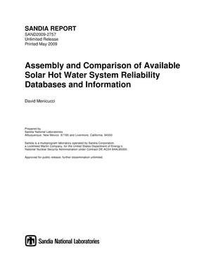 Assembly and comparison of available solar hot water system reliability databases and information.