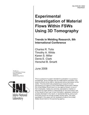 Experimental Investigation of Material Flows Within FSWs Using 3D Tomography