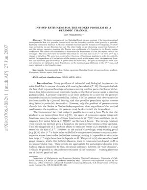 Inf-sup estimates for the Stokes problem in a periodic channel