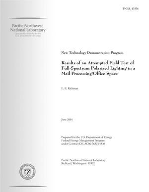 New Technology Demonstration Program - Results of an Attempted Field Test of Full-Spectrum Polarized Lighting in a Mail Processing/Office Space