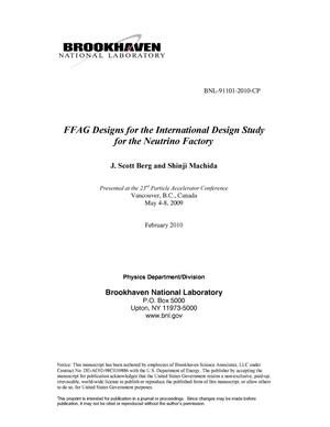 FFAG Designs for the International Design Study for the Neutrino Factory