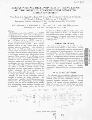 Design, status and first operations of the spallation neutron source polyphase resonant converter modulator system