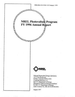 NREL Photovoltaic Program FY 1996 Annual Report