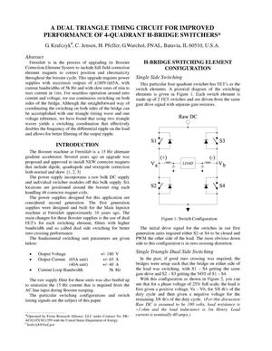 A Dual Triangle Timing Circuit for Improved Performance of 4-Quadrant H-Bridge Switches