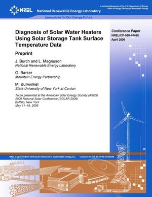 Diagnosis of Solar Water Heaters Using Solar Storage Tank Surface Temperature Data: Preprint