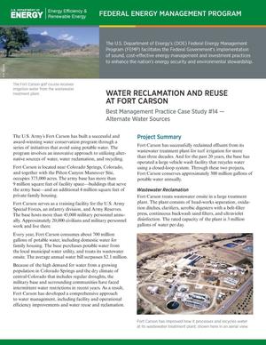 Water Reclamation and Reuse at Fort Carson: Best Management Practice Case Study #14 - Alternate Water Sources (Brochure)
