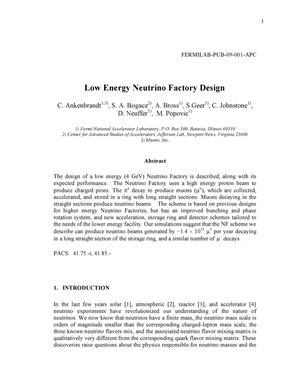 Low-energy neutrino factory design