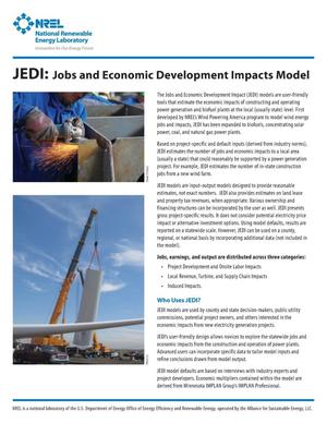 JEDI: Jobs and Economic Development Impacts Model, National Renewable Energy Laboratory (NREL) (Fact Sheet)