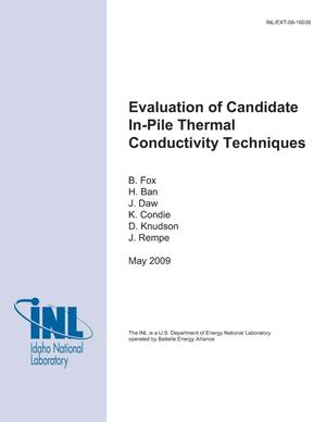 Evaluation of Candidate In-Pile Thermal Conductivity Techniques