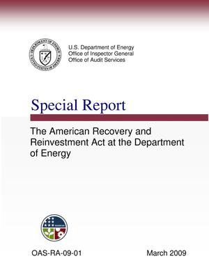 Special Report "The American Recovery and Reinvestment Act and the Department of Energy"