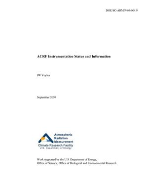 ACRF Instrumentation Status and Information September 2009