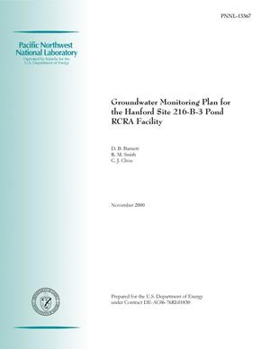 Groundwater Monitoring Plan for the Hanford Site 216-B-3 Pond RCRA Facility