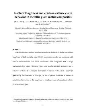Fracture toughness and crack-resistance curve behavior in metallic glass-matrix composites