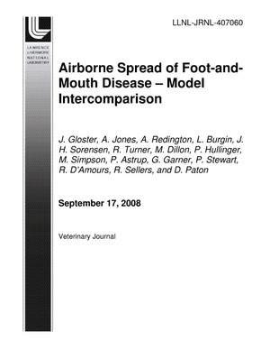 Airborne spread of foot-and-mouth disease - model intercomparison
