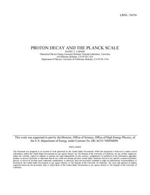 Proton Decay and the Planck Scale