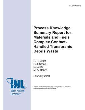 Process Knowledge Summary Report for Materials and Fuels Complex Contact-Handled Transuranic Debris Waste
