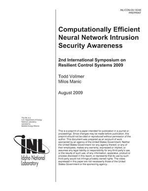 Computationally Efficient Neural Network Intrusion Security Awareness