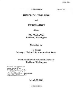 Historical Time Line and Information About the Hanford Site